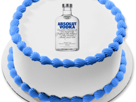 Absolut Vodka Bottle Edible Cake Topper Image ABPID56092 For Cheap