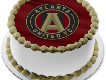 Atlanta United FC Logo Red Jersey Background Edible Cake Topper Image ABPID55848 Hot on Sale